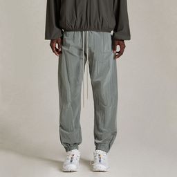 thumbnail for FOG multi-line ESSENTIAS SS24 marca de moda americana de rua alta calças leggings de nylon plissadas soltas para homens e mulheres ins