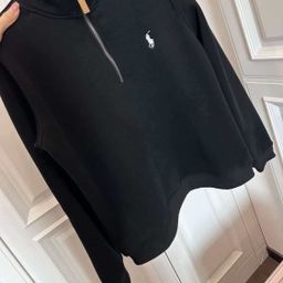 thumbnail for Cross-Border Foreign Trade RL Ralph Lauren American-Style Pony Logo Fleece-Lined Thickened Half-Zip Pure Cotton Ultra-Soft Stand Collar Unisex Top