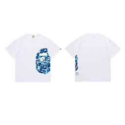 thumbnail for 26 new cross-border foreign trade Japanese trendy brand side ape-headed man color-blocking loose short-sleeved T-shirt collection for men and women