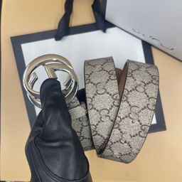 thumbnail for Cross-Border Popular Double g Belt Men's Smooth Buckle Genuine Leather Belt Letter Fashion Trendy Versatile Trouser Belt Factory Direct Sale