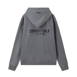 thumbnail for New Fear of God Essentials Flocked Letters Men's and Women's Casual Loose Velvet Hooded Sweatshirt Trendy