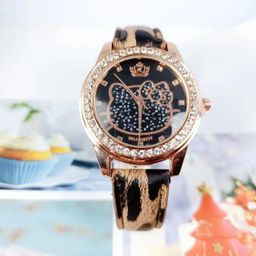 thumbnail for Children&#039s Cartoon Leopard Print Hellokitty Quartz Watch Girls Diamond-Encrusted Kaidi Cat Watch Factory Direct Supply Watch