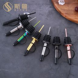 thumbnail for Stainless Steel Red Wine Pourer Bar Cocktail Dispenser KTV Oil Bottle Spout Wine Cork Barware Accessories