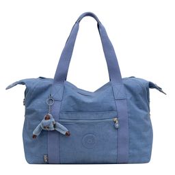 thumbnail for Bolsa de mão de grande capacidade em tecido de nylon repelente à água, simples, leve, para viagens curtas, bolsa de yoga, fitness, bagagem.