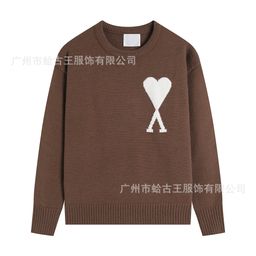 thumbnail for Autumn and Winter New High Neck Love Sweater Men's and Women's Striped Youth Heart AMI CLAMS Casual Pullover Sweater