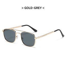 thumbnail for Gafas cuadradas simples de moda estilo coreano desgaste personalizado street shot gafas de sol de moda retro de doble haz de metal gafas de sol de las mujeres