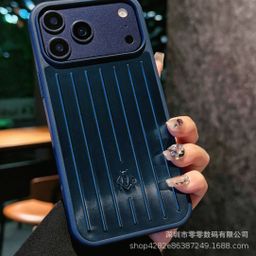 thumbnail for New aluminum alloy apple red suitcase all-inclusive phone case for iPhone16 15 14 13 metal