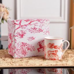 thumbnail for D Home European-style light luxury ceramic tiger mugs and saucers, home ceramic-style drinking cups, creative milk cups