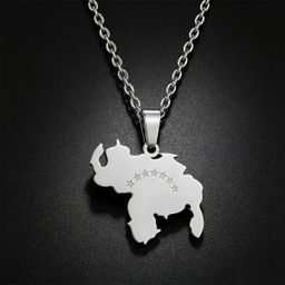 thumbnail for Cross-border glossy Venezuelan pendant 304 stainless steel necklace, fashionable minimalist INS style versatile men's and women's necklace