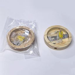 thumbnail for Chandelier Wall Lamp Solid Wood Chassis Log Color Round Base Disc Ceiling Plate Lamps Accessories