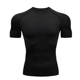 thumbnail for Body esportivo masculino de manga curta micro-elástico de secagem rápida modelagem corporal basquete diário fitness treinamento de corrida camiseta masculina