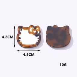 thumbnail for Niche design cartoon cute acetic acid cat leopard print makeup mirror key pendant bag pendant DIY accessory accessories