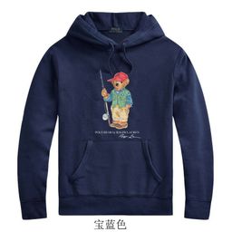 thumbnail for Spring 2024 Polo Bear Hooded Ralph Lauren Bear Sweatshirt Men's Winter Pullover Hooded Fleece Outerwear