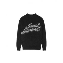 thumbnail for Winter New Style Signature Letters Loose Soft Waxy Mohair Black Knitwear Lazy Style Knitwear Tops for Men and Women Free Shipping