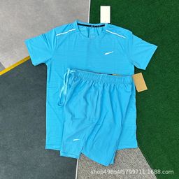 thumbnail for Wholesale new sports foreign trade suits fitness running sets quick drying breathable loose casual short sleeve shorts men's clothing
