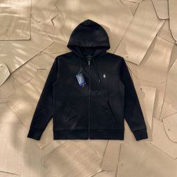 thumbnail for 12 Colors Cross-Border Rl Pony Embroidery Men's and Women's Pure Color Zipper Cardigan Hooded Sweatshirt Jacket Hoodie Trendy Suit