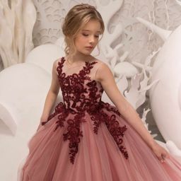 thumbnail for European and American girls' dresses, princess dresses, lace flower girls, birthday catwalks, puffy skirts, children's piano performance dresses