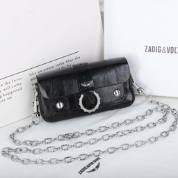 thumbnail for 2025 Classic Zv Women's Bag Genuine Leather Small Square Bag Export European and American Fashion Versatile Wing Underarm Single Shoulder Crossbody Bag