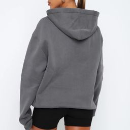 thumbnail for Cross-border Europe and the United States 2024 autumn new letter embroidery texture hooded pullover sweatshirt loose retro casual top