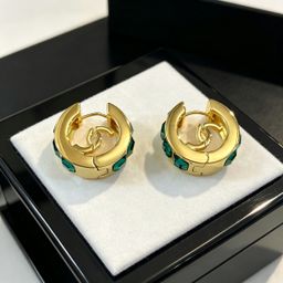 thumbnail for 26. New rhinestone-studded round earrings with diamonds, fashionable, lightly luxurious, and high-end, classic everyday versatile earrings, factory direct sales