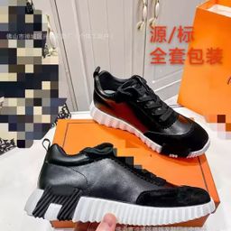 thumbnail for H Men&#039s Genuine Leather Casual sneaker Daily Black White Shoes for Couple Real Breathable in stock Low-Top Men&#039s Shoes