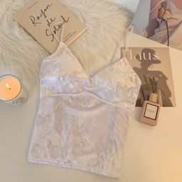 thumbnail for 8305# autumn and winter gold velvet thickened brushed camisole fixed Cup one-piece underwear Chanel style sexy warm