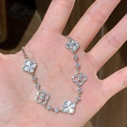 thumbnail for 锆石贝母花朵手链女ins法式精致时尚百搭手环轻奢高级感手饰批发