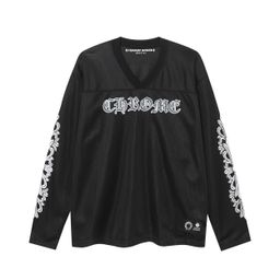thumbnail for Correct version of the Crowe Chrome Hears Ice Hockey Jersey Mesh Flower Arm Cross Print Couple Set