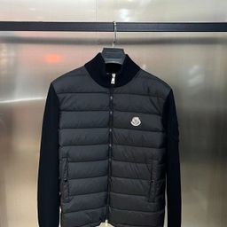 thumbnail for Foreign Trade Europe Station New M Knitted Spliced Down Jacket Spot Stand Up Collar Casual Fashion Unisex Jacket for Men and Women
