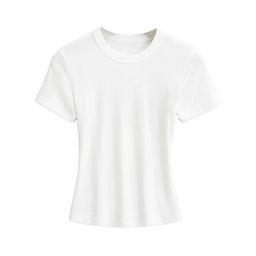 thumbnail for skims American style easy to wear stretch T-shirt women's summer new hot girl versatile crew neck basic net version regular model