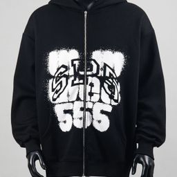 thumbnail for 25 Cross-Border American High Street Hip-Hop Street Spider Web Series Printed Men's and Women's Loose Velvet Hooded Sweatshirts