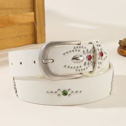 thumbnail for 欧美铆钉高级蝙蝠贴皮腰带针扣朋克时尚女显瘦休闲百搭大衣