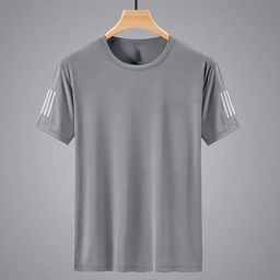 thumbnail for Camiseta masculina de seda gelada de verão, gola redonda, secagem rápida, camiseta masculina de seda gelada, gola redonda, secagem rápida, manga curta, fina, respirável, meia manga, tamanho grande