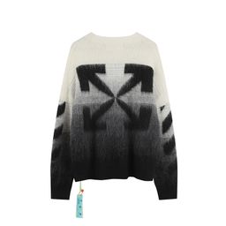 thumbnail for Wholesale classic off sweater long coat ow fashion brand gradient arrow mohair sweater sweater lovers outfit