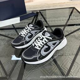 thumbnail for Guangzhou goods Europe station CD fashion casual shoes B30 sneakers high version reflective dad shoes spelling couple shoes