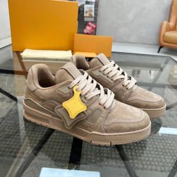 thumbnail for [Top Version] 2025Ss New Checkerboard Trainer Printed Elephant Gray Skateboard Shoes Denim Sneakers