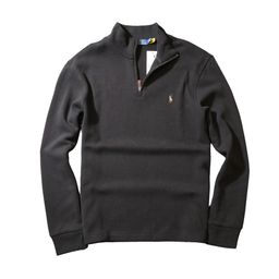 thumbnail for RL Raff Home Casual Business Cross-border Pony Label Colorful Horse Men's Half Zipper Pullover Cotton Knitted Stand Collar Sweatshirt