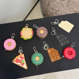 thumbnail for Fashion burger donut pizza chocolate black and white keychain bag key pendant Valentine's Day gift for Mother's Day
