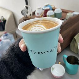 thumbnail for Cross-border minimalist bone china mug, water cup, classic blue thickened anti-scald pair cup, ceramic cup, hand-held teacup
