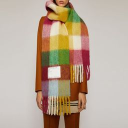 thumbnail for Scarf women's winter ac double-sided rainbow plaid shawl long seahorse hair color-blocked scarf men's tassel