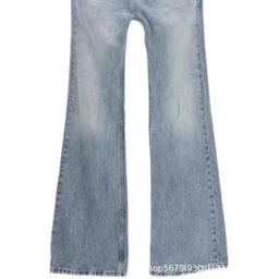 thumbnail for Paris Style Flared Lost Video Ice Blue Wash Destruction Micro La Jeans clean fit