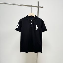 thumbnail for Cross-Border Export Men's Wheat Ear Pony Logo Embroidered Pique Cotton Lapel Business T-Shirt Polo Shirt Short-Sleeved Collection Trendy