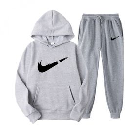 thumbnail for Cross-Border European and American Sports Sweatshirts for Men and Women, Two-Piece Sports Men's Autumn and Winter Hooded Suits, Sweatshirts, One-Piece Drop Shipping
