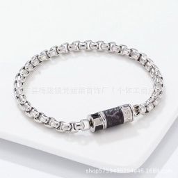 thumbnail for Perfum bottle presbyted leather bracelet rotatable opening Cuban chain with light luxury trendy cool hip-hop couple bracelet wholesale
