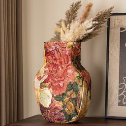 thumbnail for Garden series jacquard craft vase, polyester cotton fabric decoration vase, delicate texture, semi-handmade ornaments