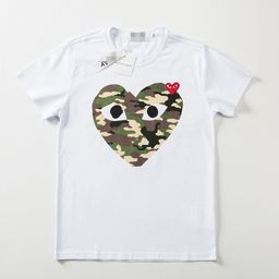 thumbnail for The correct version of the star with Kawajiu tide brand pla love embroidery short sleeve cotton red heart eyes lovers T-shirt y