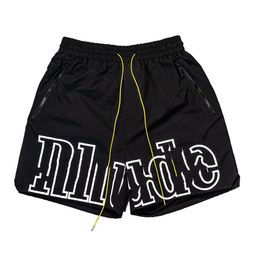 thumbnail for American tide brand hip-hop letter printing red casual shorts men's summer loose wide-leg basketball sports five-point pants
