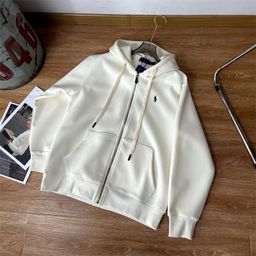 thumbnail for Foreign Trade Single Lafu New Pony Embroidered Hooded Sweater Cardigan Jacket for Men and Women All-match Heavy Cotton New