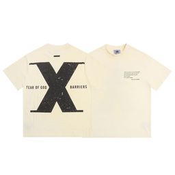 thumbnail for Minimalist Fear of God Essentials Letter Embossed Fog Short Sleeve Couple T-Shirt