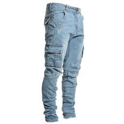 thumbnail for In-Stock 2026 European and American Cross-Border New Style Men's Jeans with Side Pockets, Stretchy Slim-Fit Skinny Jeans